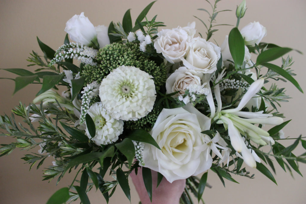 white bridal bouquet