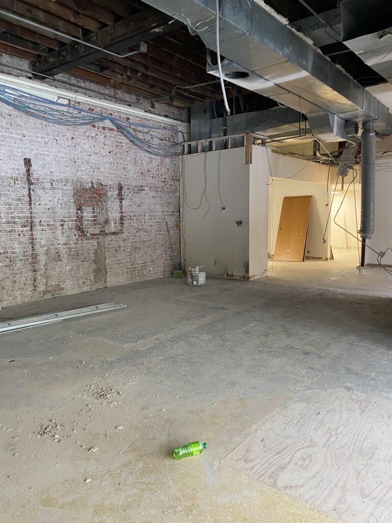 Pre-renovation space of Emerald Design in downtown Evansville